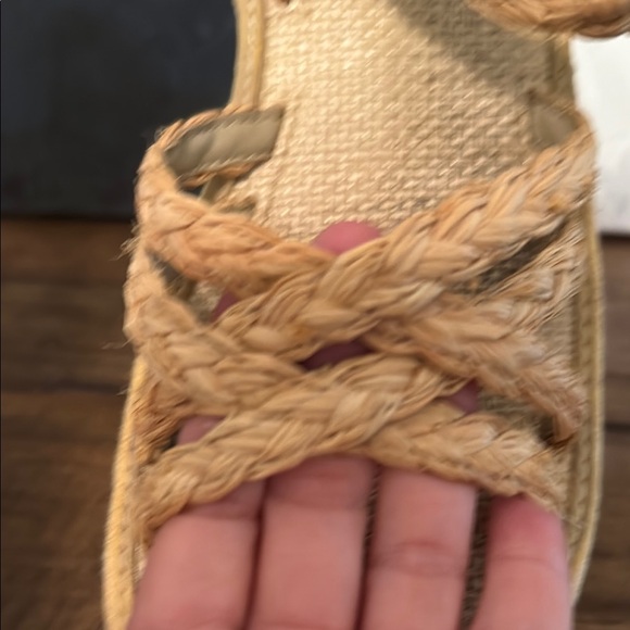 Vintage Rare l.e.i  Braided Platform Sandals - Beige